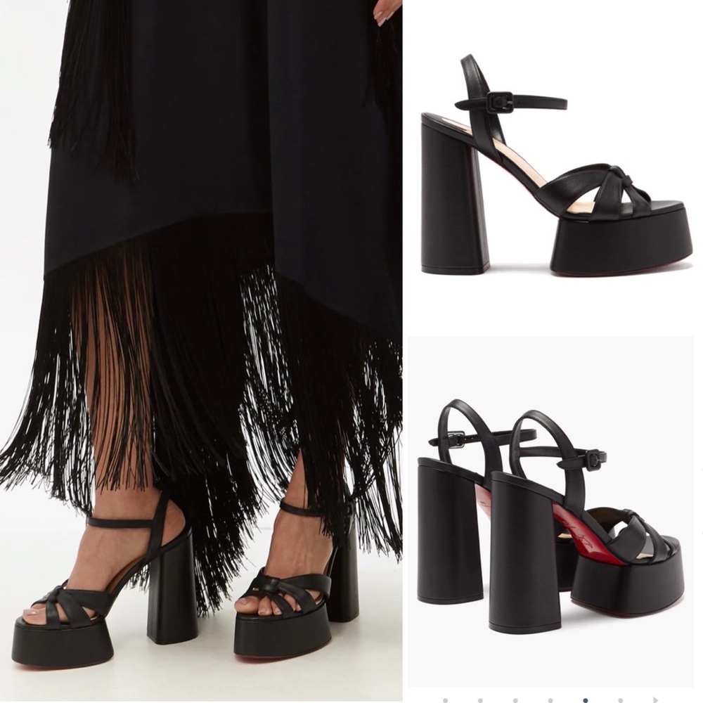 NEW CHRISTIAN LOUBOUTIN
Foolanjalili 130 leather platform sandals Black 39.5
